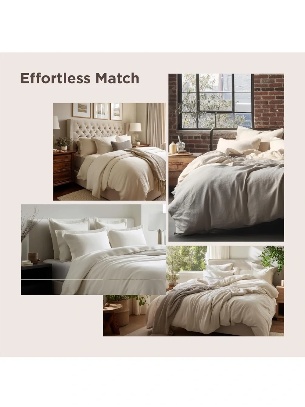 Mocha Duvet Cover 3 Pc Set Pre-Washed Cotton-Like Polyester Extra-Soft KING